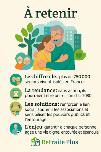 Infographie sur l'isolement social des personnes âgées en 2025 par Retraite Plus